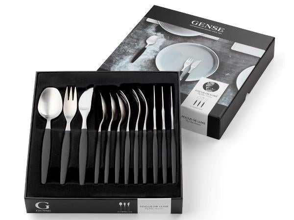 Se Gense Focus De Luxe Bestickset 12 Delar Svart/matt Stål ✔ Stort utbud av Gense ✔ Snabb leverans: 1 - 2 vardagar och billig frakt - Artikelnummer: BLS-628117 och streckkod / Ean: 7319011065124 i lager - Rea på Hem och trädgård > Kök och matsal > Serviser Spara upp till 51% - Över 785 välkända varumärken på rea