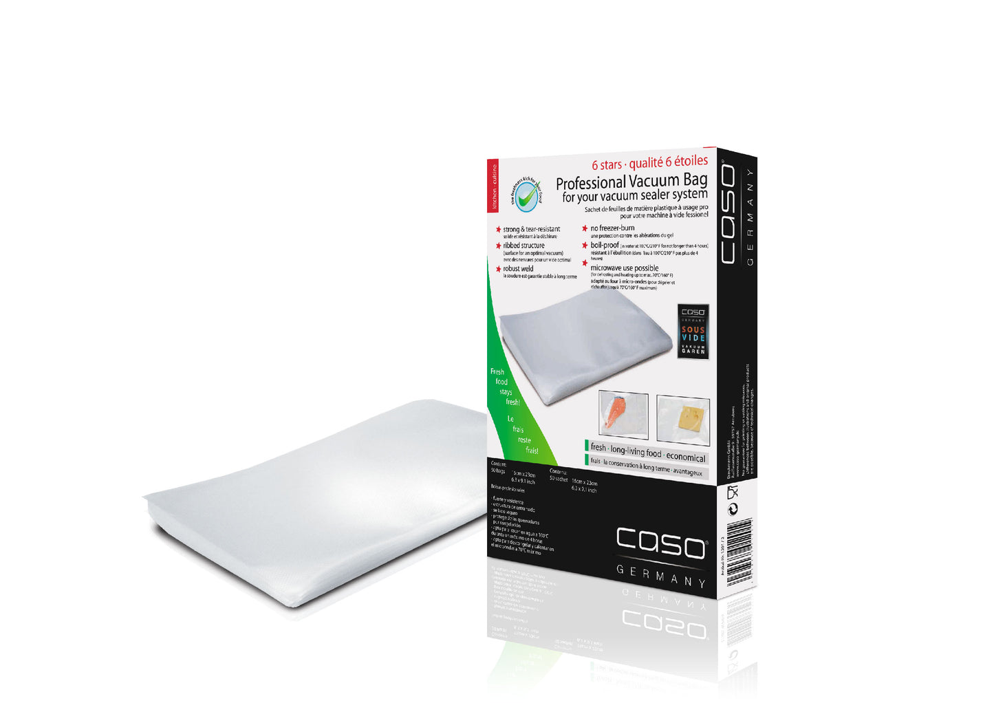 Se 50 CASO Vakuumpåsar (16x23cm) ✔ Stort utbud av CASO ✔ Snabb leverans: 1 - 2 vardagar och billig frakt - Artikelnummer: SVS-223 och streckkod / Ean: 04038437012019 i lager - Rea på VAKUUMPÅSAR > Räfflade Vakuumpåsar Spara upp till 51% - Över 785 välkända varumärken på rea