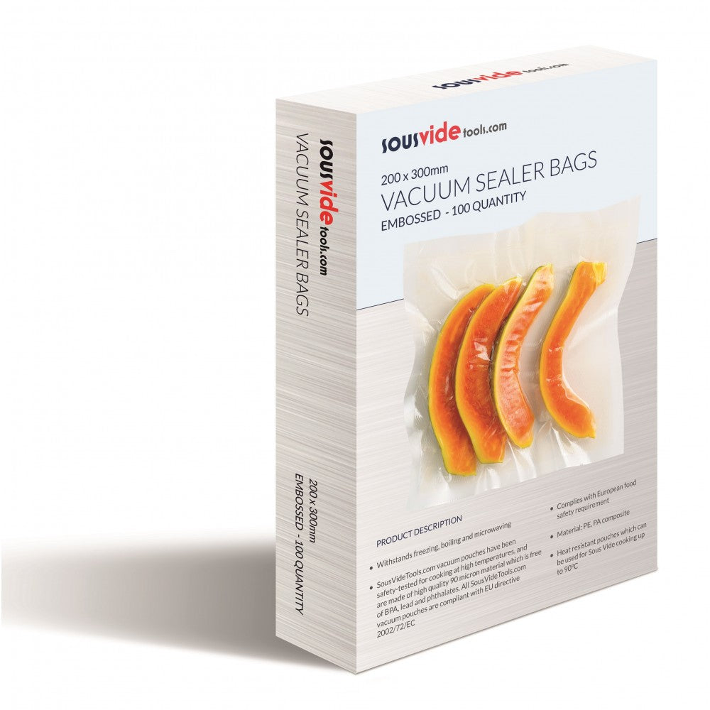 Se 100 Vakuumpåsar (20x30) ✔ Stort utbud av SousVideTools ✔ Snabb leverans: 1 - 2 vardagar och billig frakt - Artikelnummer: SVS-805 och streckkod / Ean: 0606993878680 i lager - Rea på VAKUUMPÅSAR > Räfflade Vakuumpåsar Spara upp till 51% - Över 785 välkända varumärken på rea