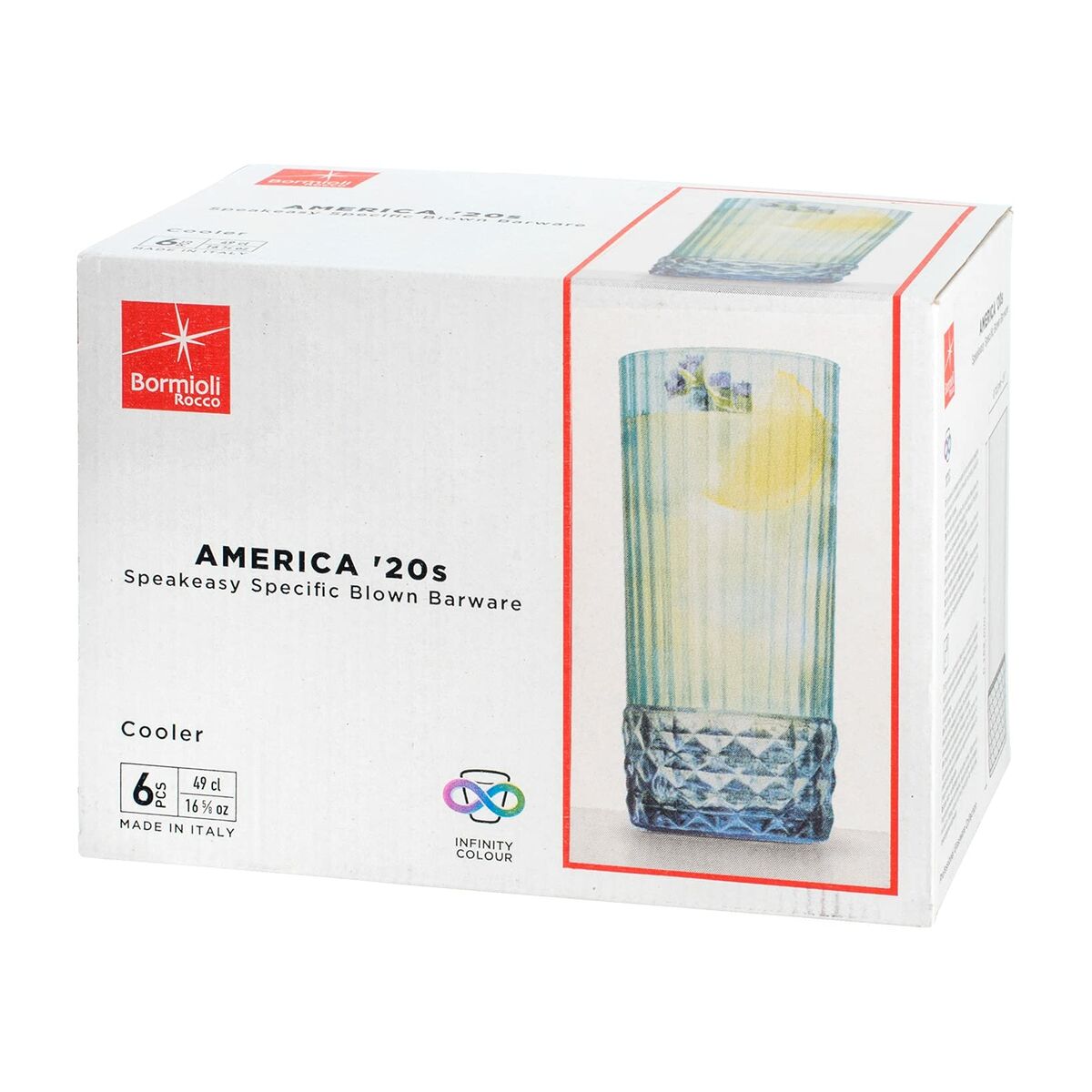 Glasset Bormioli Rocco America'20s Blå 6 antal Glas (490 ml)