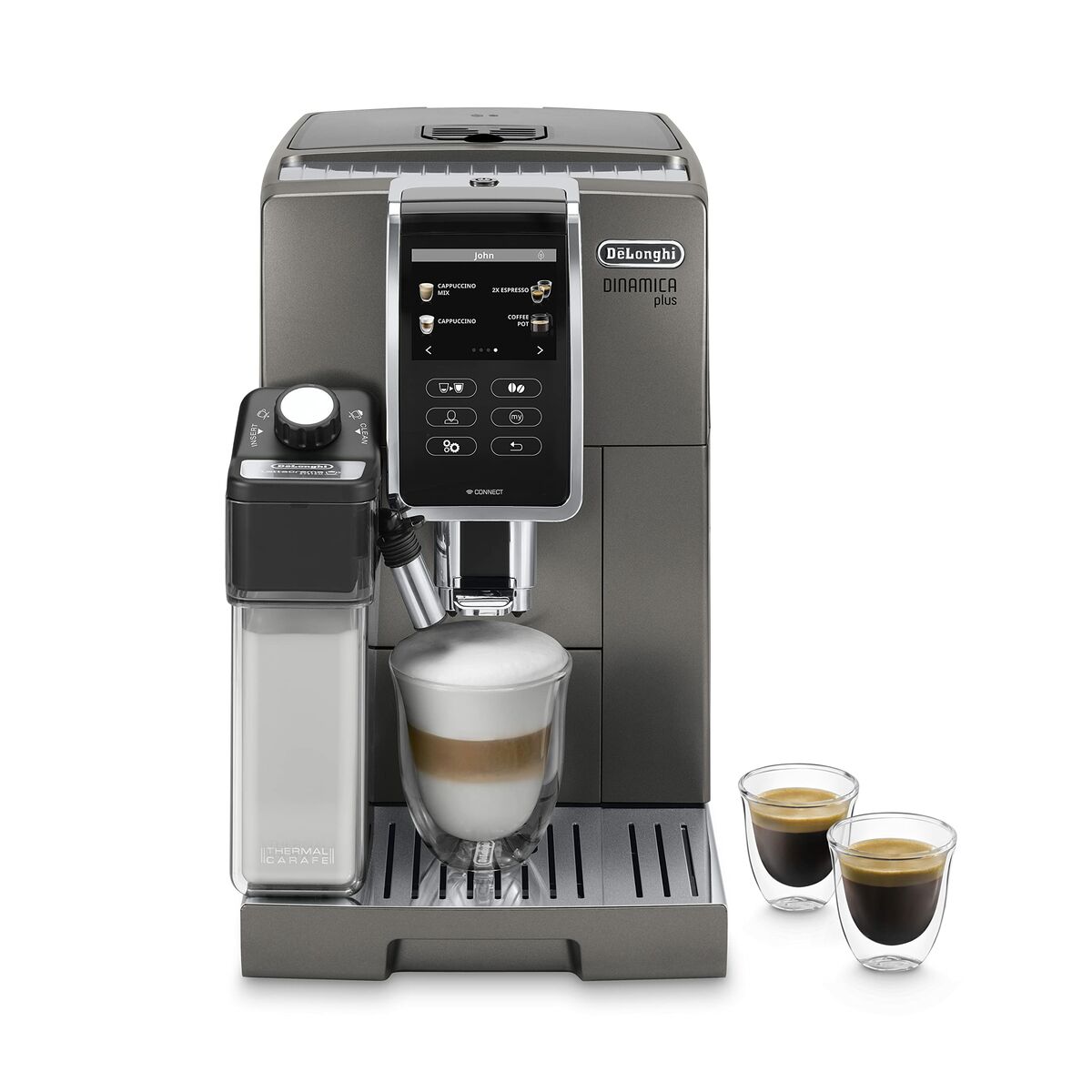Superautomatisk kaffebryggare DeLonghi Style DINAMICA PLUS Platin 1450 W 19 bar 2 Csészék