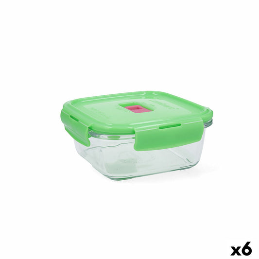 Hermetisk matlåda Luminarc Pure Box Holy Grön Glas Fyrkantig 760 ml (6 antal)