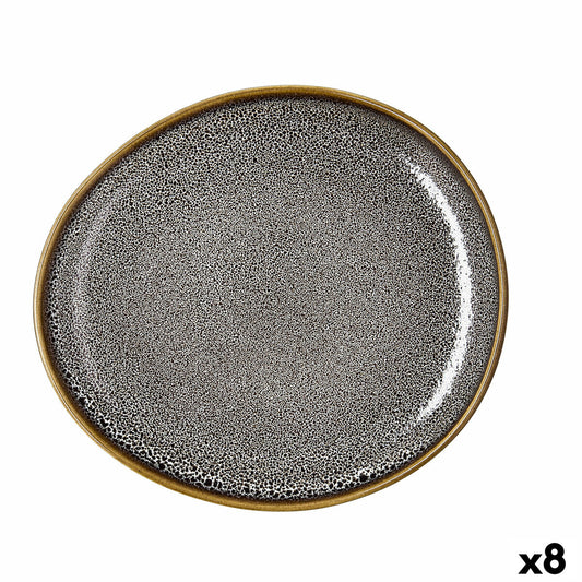 Platt skål Ariane Jaguar Freckles Brun Keramik Avlång 25 cm (8 antal)