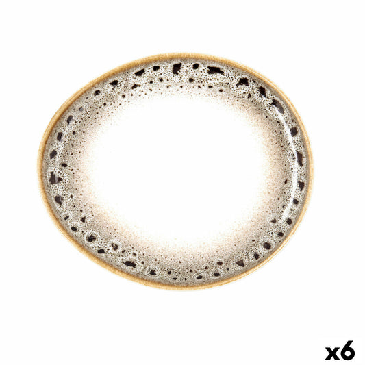 Platt skål Ariane Jaguar Freckles Brun Keramik Avlång 18,7 cm (6 antal)