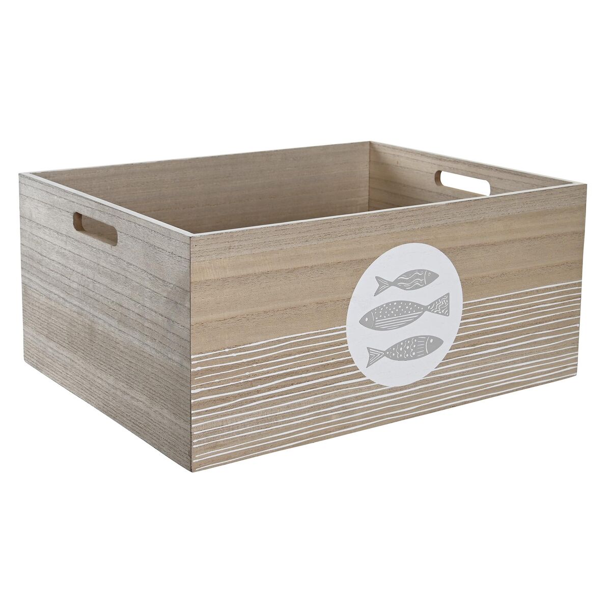 Dekorationslåda DKD Home Decor Naturell Trä MDF Spiraler Medelhavs 50 x 40 x 22,5 cm