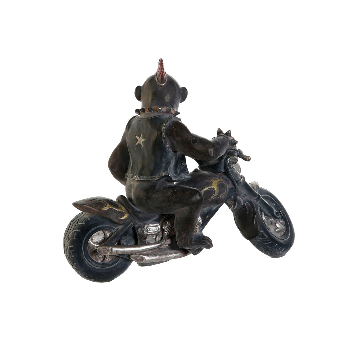 Prydnadsfigur Home ESPRIT Mörkgrå Motorcykelknutte 24 x 15 x 29 cm (2 antal)