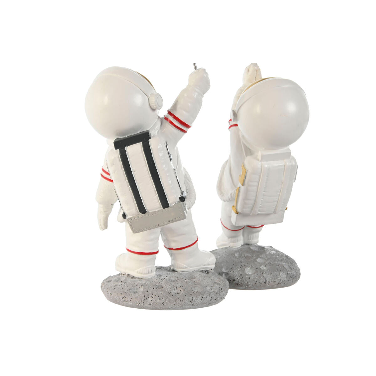 Prydnadsfigur Home ESPRIT Vit Gyllene Astronaut 10,5 x 10,5 x 25 cm (4 antal)
