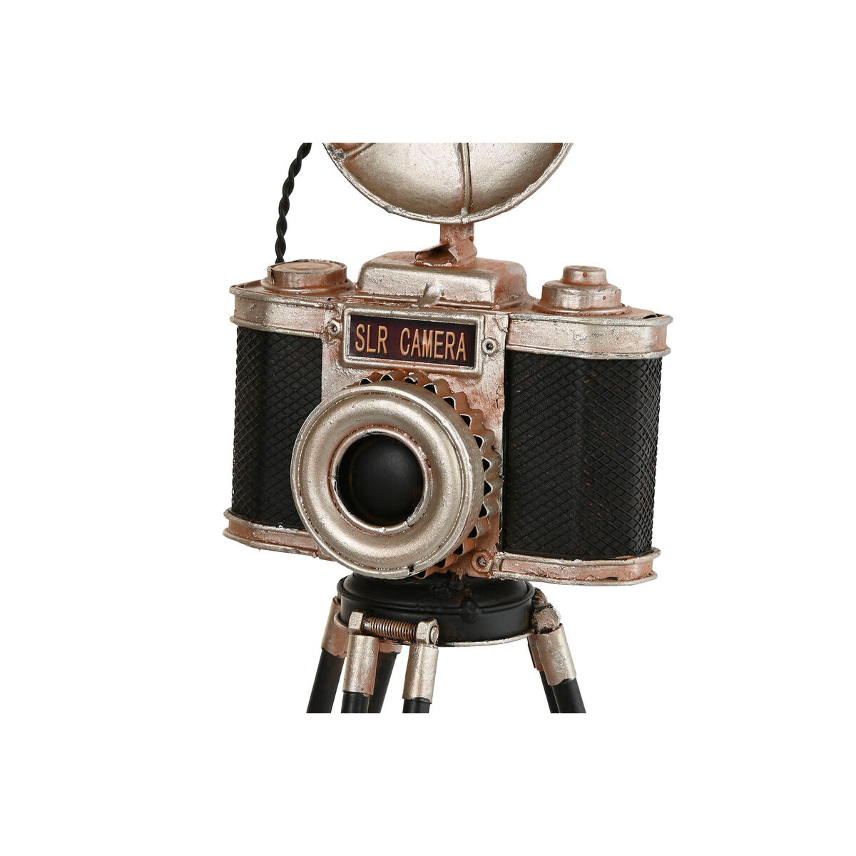Prydnadsfigur Home ESPRIT Svart Silvrig Kamera Vintage 15 x 17 x 37 cm