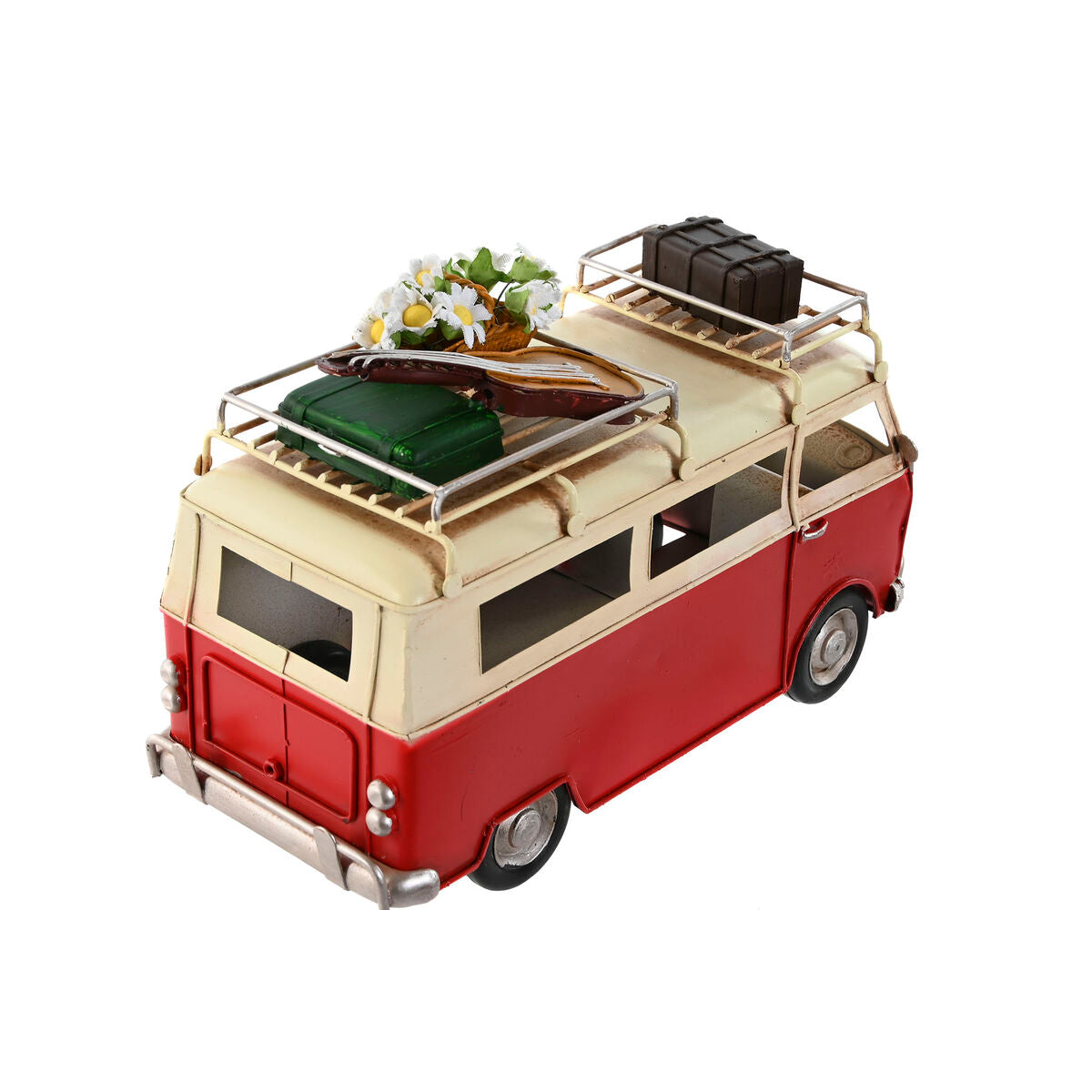 Prydnadsfigur Home ESPRIT Skåpbil Röd Grön Vintage 25 x 12 x 17 cm (2 antal)
