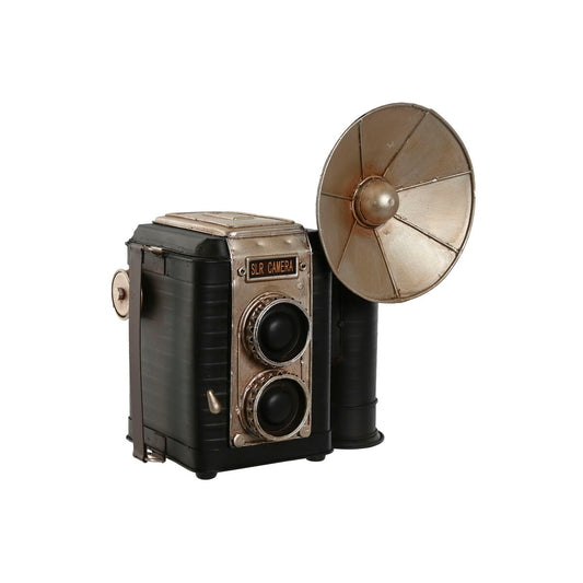 Prydnadsfigur Home ESPRIT Svart Silvrig Fotokamera Vintage 25 x 14 x 24 cm