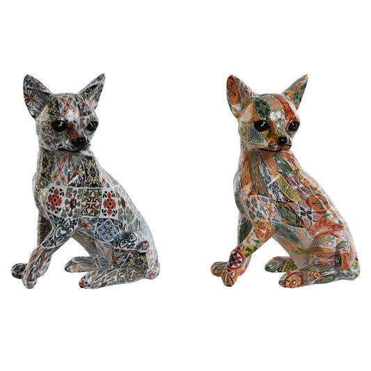 Prydnadsfigur Home ESPRIT Multicolour Hund Medelhavs 12 x 10 x 16 cm (2 antal)