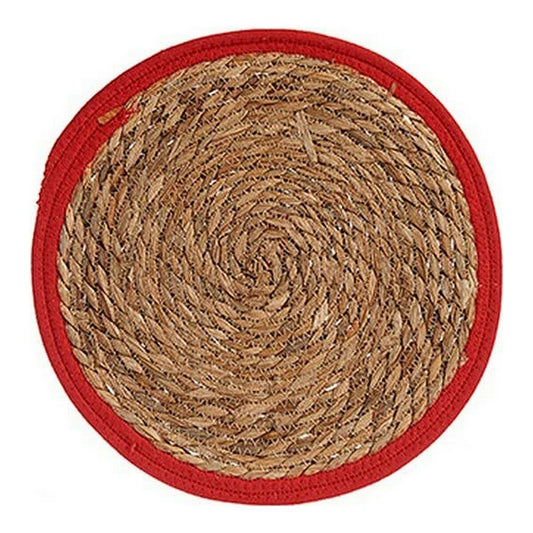 Bordsunderlägg Röd Brun 35 x 1 x 35 cm Naturell (Ø 35 cm)