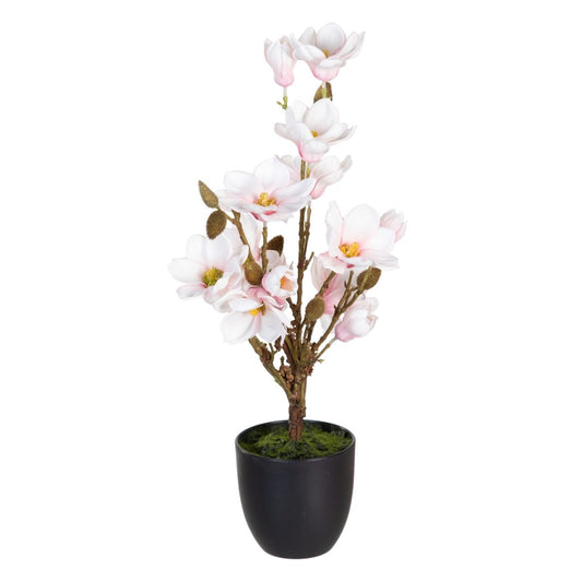 Dekorativ växt Polyester Polyetylen Järn 30 x 30 x 60 cm Magnolia