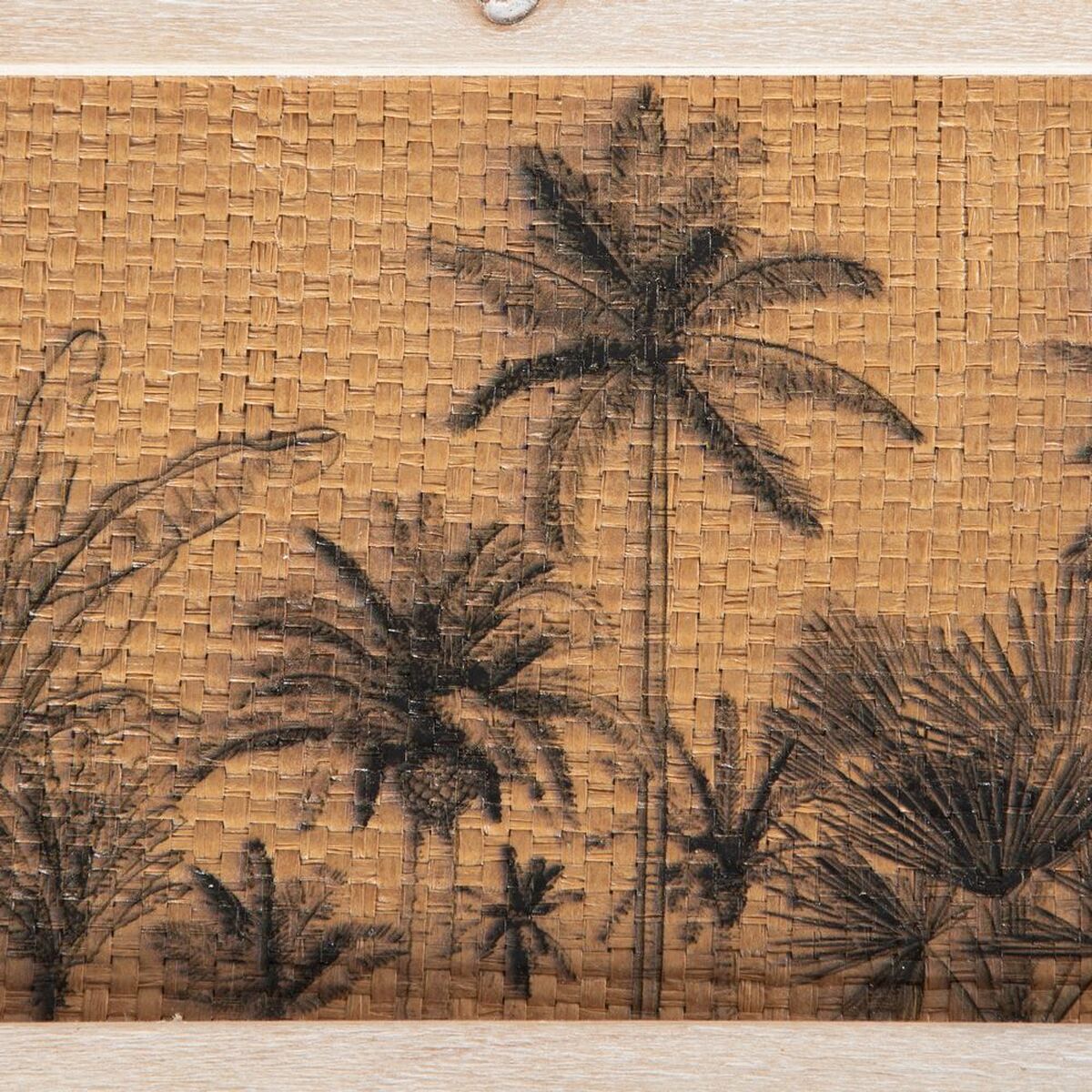 Dekorationslåda 30 x 18 x 12 cm Rattan DMF Palmträd (2 antal)