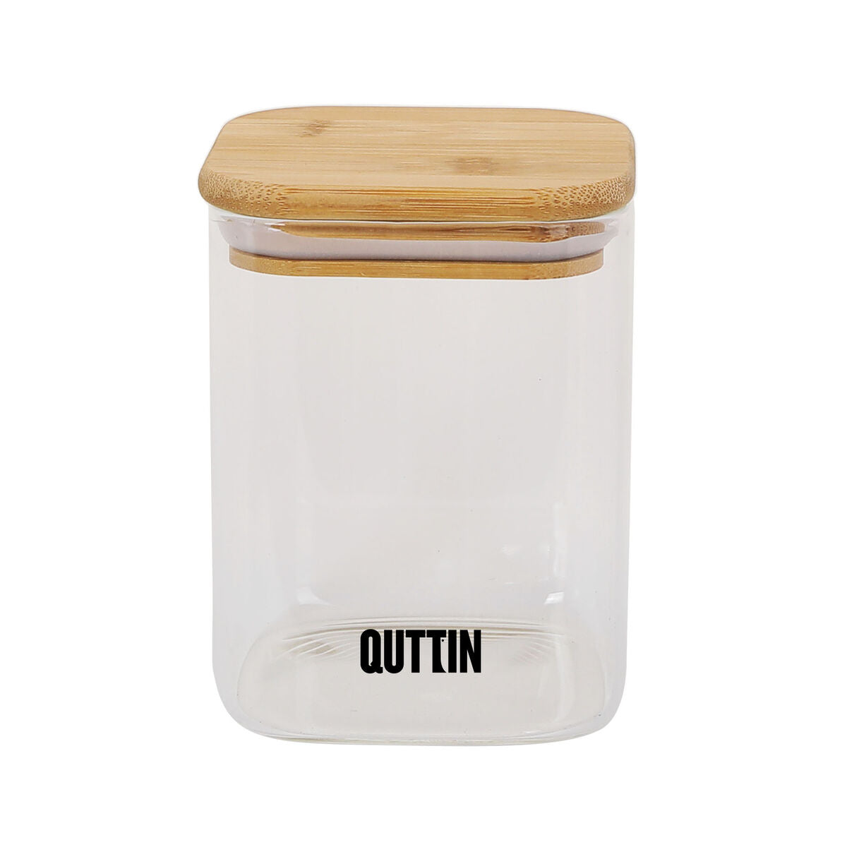 Behållare för matkonservering Quttin Bambu Borosilikatglas Fyrkantig 480 ml (12 antal)
