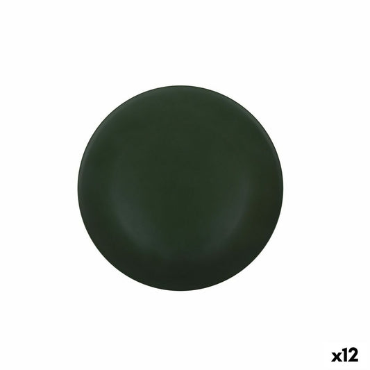 Platt skål Alfares Mörkgrön ø 33 x 2 cm Matt (12 antal)
