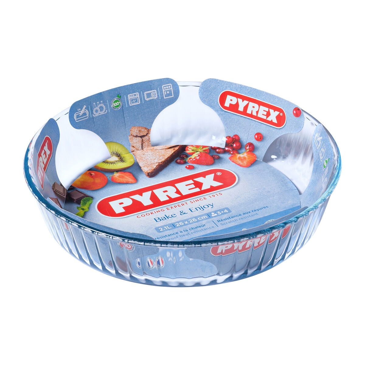 Ugnsform Pyrex Classic Rund Transparent 27 x 27 x 6 cm (6 antal)