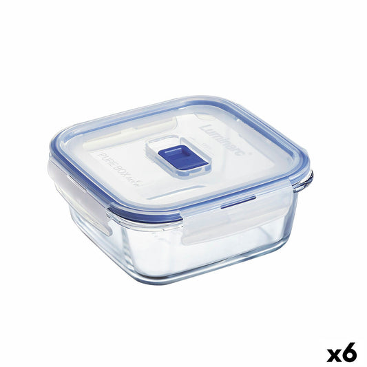 Hermetisk matlåda Luminarc Pure Box Active 760 ml Dvobarvna Glas (6 antal)