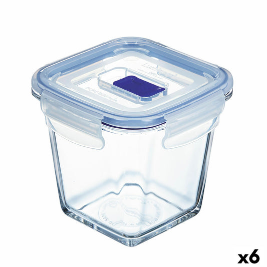 Hermetisk matlåda Luminarc Pure Box Active 11,4 x 11,4 x 11 cm 750 ml Dvobarvna Glas (6 antal)