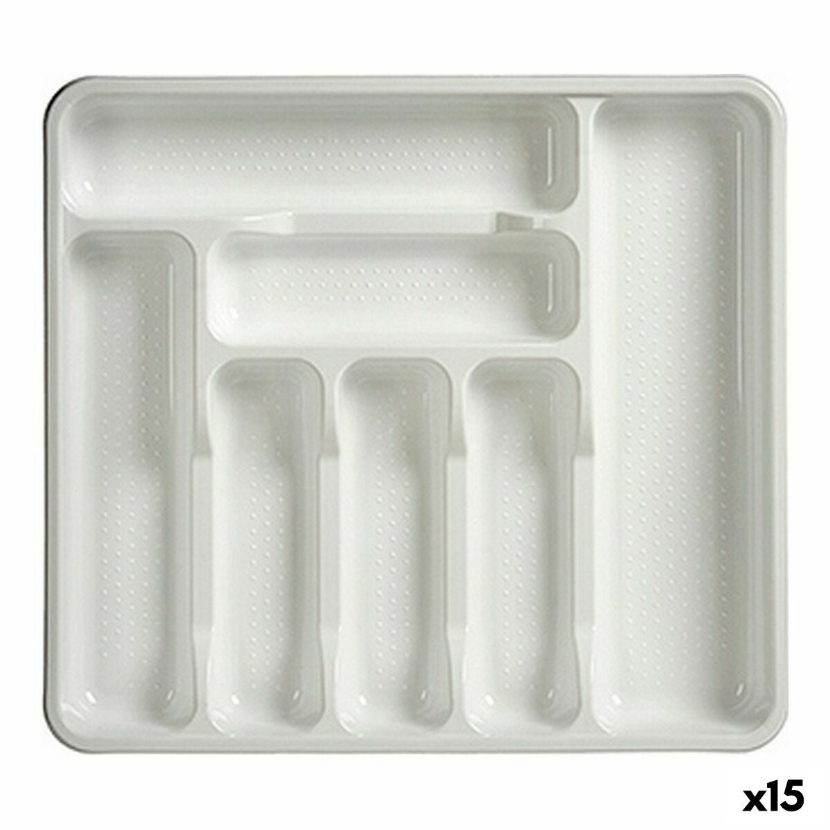 Besticks-sortering Vit Plast (39 x 4,5 x 42,5 cm) (15 antal)
