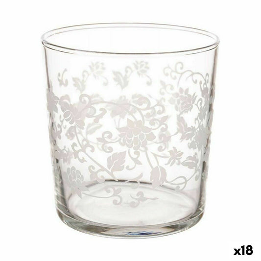 Ölglas Löv av en växt Transparent Vit Glas (380 ml) (18 antal)