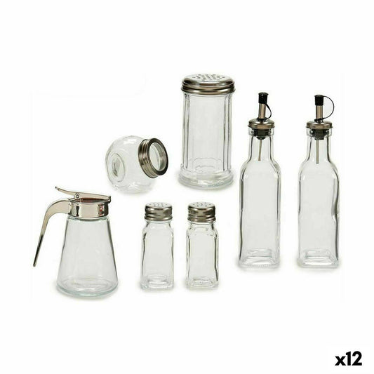 Condiment container set Silvrig Metall (12 antal)