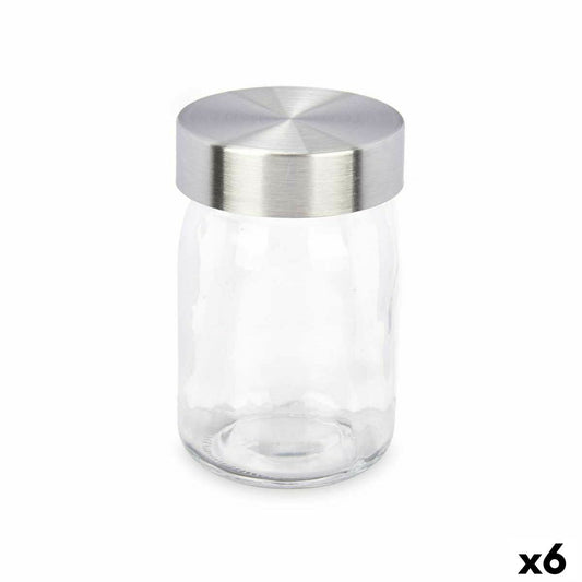 Burk Transparent Silvrig Metall Glas 230 ml 6,8 x 11 x 6,8 cm (6 antal)