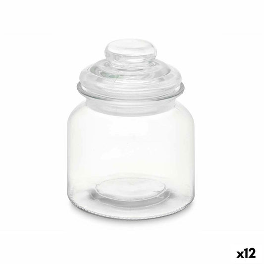 Burk Transparent Glas 600 ml (12 antal) Med lock