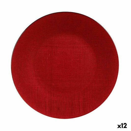 Platt skål Röd Glas Ø 32 cm (12 antal)