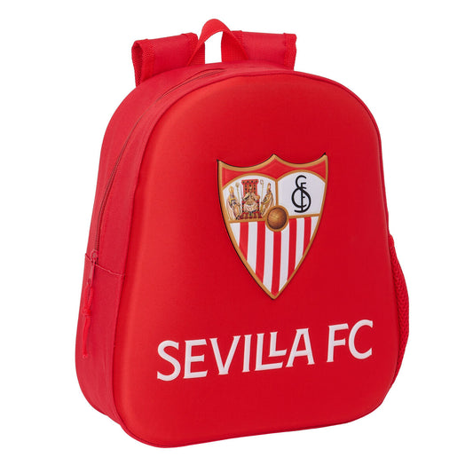 Barnryggsäck 3D Sevilla Fútbol Club Röd 27 x 33 x 10 cm