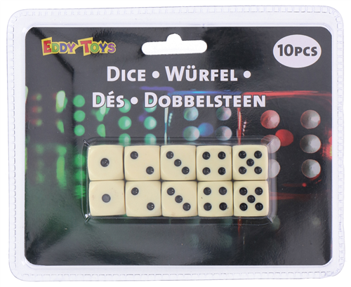 Se Tärningar 10 St. ✔ Stort utbud av ✔ Snabb leverans: 1 - 2 vardagar och billig frakt - Artikelnummer: BLS-527206 och streckkod / Ean: 8711252123059 i lager - Rea på Leksaker och spel > Spel Spara upp till 51% - Över 785 välkända varumärken på rea