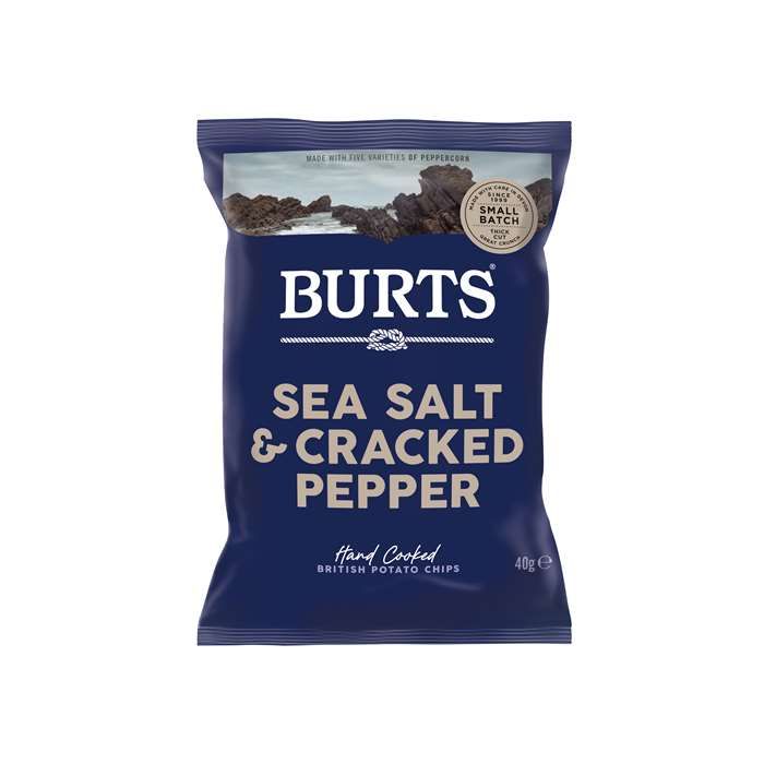 Se Burts Chips Havssalt & Krossade Pepparkorn 40 g ✔ Stort utbud av BURTÂ´S ✔ Snabb leverans: 1 - 2 vardagar och billig frakt - Artikelnummer: BLS-702038 och streckkod / Ean: 5034709000288 i lager - Rea på Delikatesser > Snacks > Chips Spara upp till 51% - Över 785 välkända varumärken på rea